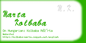 marta kolbaba business card